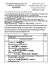 Đáp án đề thi đề xuất môn Hóa học Lớp 10 lần thứ XV năm 2019 - Trường THPT chuyên Hà Giang